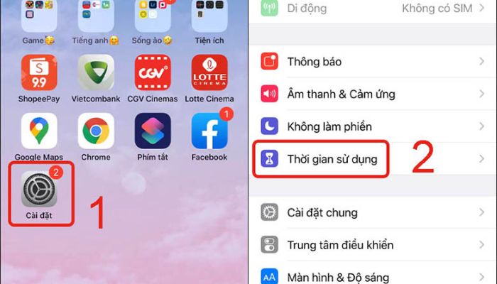 Chọn thời gian sử dụng